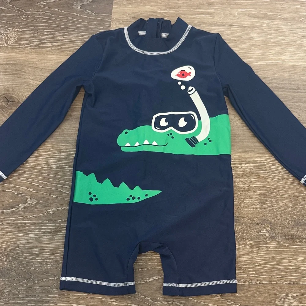 Carter's Navy Rash Guard with Fish Design - Picture 1 of 5